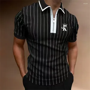 Homens camisetas Alta Quaility Homens T-shirt Verão Moda Stripe Impresso Manga Curta Top para