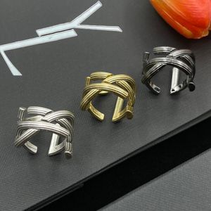 Designer Cross Ring Luxury For Women Designer Open-End Ring Sliver Fashion Classic Jewely Par Styles Jubileums Present Wedding Lovers Presents