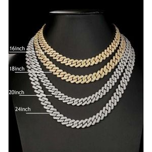Mens Fine Jewelry Set Pass Test Cuban Ink Mossianite Gift Chain Sliver Miami Cuban Link Chain 14K Real Gold