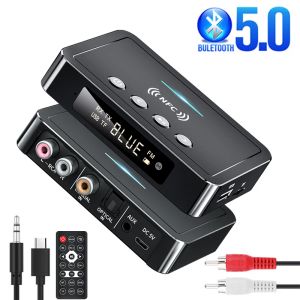 Adattatore NFC Bluetooth Ricevitore trasmettitore BT5.0 FM Stereo Aux 3,5 mm Jack RCA RCA Wireless Wireless Chiamata Audio Bluetooth Adattatore TV