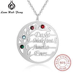 Necklaces Sterling Sier Custom Name Necklace Tree of Life Necklace Personalized Birthstone Gold Color Fine Jewelry Mother's Day Gift