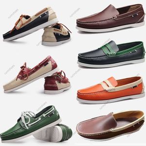 Novos sapatos de grife tamanho grande sapatilhas de vela casuais sapatos masculinos de couro genuíno sapatos britânicos de condução únicos para homens formadores de sapato