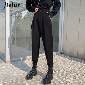 Capris Jielur Fashion Suit Women Pants High Waist Cargo Pants for Woman Boyfriends Casual Cool Black Khaki Trousers Hipster SXL Zipper