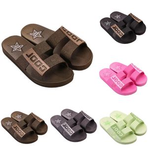 Män kvinnor tofflor Sommarskivor Sandaler Summer Black Pink Coffee Blå kust Badrum Antiskid Sandal 36-45