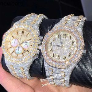 Homens de luxo Ap Diamond Diamonds Watch Pass Test Movimento de quartzo vvs Iced Out Sapphire Stones Moissanite 2023 Relógio Silver Test Tone Vvs Melhor Qualidade Saída automática