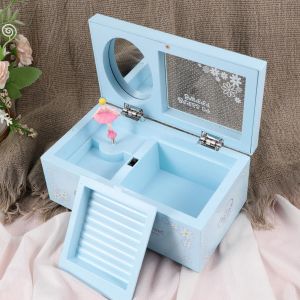 Display 1pc Music Box with Transparent Lid Twirly Dancing Girl Musical Case Container Jewelry Case Versatile Music Jewelry Storage Box