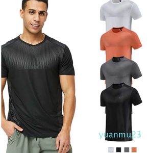 Lu Yoga Lemon Algin Men Gym Clothing Sports T Shirt Fitness Running Training Exercises Short Sleeve Top Quick Dry Sportswear Fit LL Align clothes High Quality