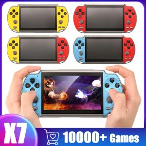 Spelare 2022 Ny x7 4,3 tums videospelkonsol HD -skärm Dual Joystick Handheld Retro Game Console Buildin 10000+ Games Video Player