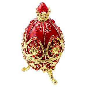 Visa vintage Prince European Easter Egg Jewelry Trinket Box Jewel Storage Organizer för halsbandsarmband bordsskiva Heminredning