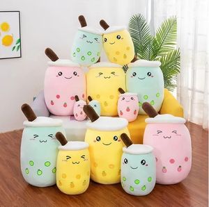 Cute Cartoon plush toys Bubble Tea Cup Shaped Pillow Soft Back Cushion Creative Funny Boba Pearl Milk Pillows Gifts For Kids Birthday