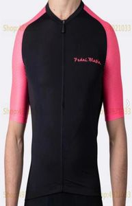 Kurtki wyścigowe Pedal Mafia kontrastowa Seria krótkich rękawów Czarna koszulka rowerowa z 3 kieszeniami Super Light Rower Ubrania Ropa CICLI5665306