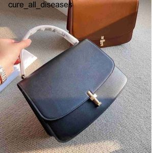 Row New The Sofia 2023 Handbag Fashion Versatile Ladies Bag Leather Tofu T-shaped Button Organ