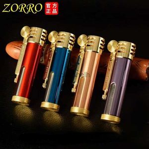 Lighters Brass Kerosene Lighter Retro Windproof Transparent Oil Tank Creative Flashlight Lighter Cigarette Accessories Mens Gift YQ240222