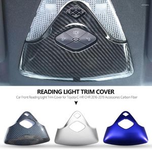 Acessórios interiores abs estilo fibra de carbono frente do carro luz leitura guarnição capa para toyota C-HR chr 2024 anos