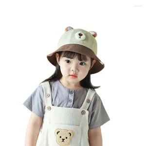 Berretti Doit Summer Baby Kids Cappelli a secchiello Cartoon Bear Bambino Sun Panama Cap Traspirante Boy Girl Outdoor Cute Beach Cappello da pescatore