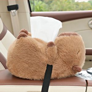 Storage Bags Capybara Cartoon Car Seat Back Paper Bag With Fix Strap Creative Tissue Box Cute Backseat Case