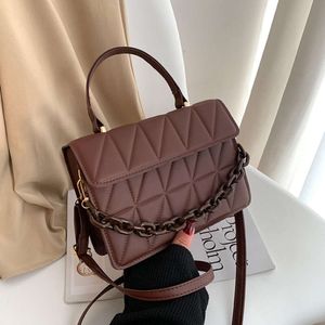 Modaya ekose kadın omuz çantası moda zinciri crossbody çantaları marka tasarımcı çanta ve cüzdanlar küçük kapak üst sap çantaları