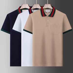Herrpolo t-shirts designer sommarpolos skjortor man mode broderi tryck brev mönster kläder komfort tee svart vita mans tshirt högkvalitativa kläder