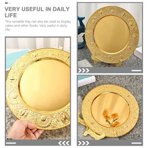 Dinnerware Sets European Style Fruit Plate Serving Tray Round Small Plates Dessert Salad Metal Kitchen Decore Wrought Iron Dishes Livingroom