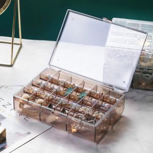 Anéis acrílico caixas de jóias organizador personalizado brincos colar anel caixa de armazenamento perdido crianças caixa de jóias para mulher expositor