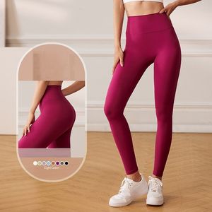 Al mulheres leggings de corrida de lycra de cintura alta e nude com levantamento de quadril e aperto abdominal, calças de ioga Prati de alta elasticidade