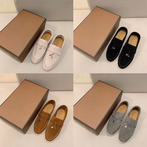 Designer Pianas Shoes Loafers LP Casual Men Womens Summer Walk Flat Low Top Suede Cow Leather Oxfords Sneakers Dress Shoes size 35-45