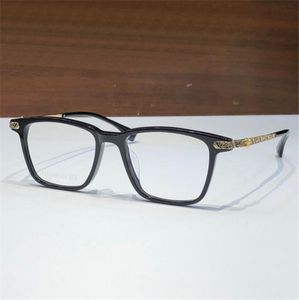 New fashion design classic square optical glasses 8261 acetate plank frame titanium dragon pattern temples retro simple style transparent glasses