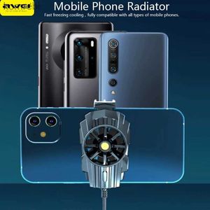 Inne akcesoria do telefonów komórkowych Awei x31 Mini telefon komórkowy chłodzący chłodzenie Radiator Turbo Hurricane Gra Cooler Telefon komórkowy fajny radiator na iPhone/ Samsung/ 240222