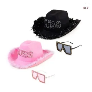 Berets Cowboy Hat Pink For Stage Shows Po Studio Props Delicate Night Club Bar Livehouse