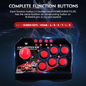 Joysticks TURBO Games Console Rocker Fighting Controller 4in1 USB Wired Game Joystick Retro Arcade Station For PS3/Switch/PC/Android TV