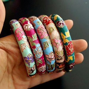 Armreif Mode Vintage Cloisonné Filigrane Geschenke für Frauen Mädchen Emaille Blume Armband Armreifen Schmuck Zubehör