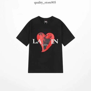 Lanvin Men's TシャツデザイナーLuxury Lanvins Classic Tシャツチェストレタープリントラビンシャツハイストリートラビナシューズコットン921