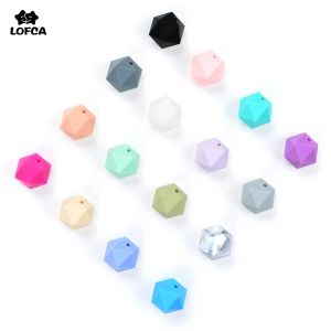 Necklaces Silicone Beads For Teether DIY 50pieces/lot Icosahedron Beads Better Than Hexagon Make Chewable Teething Necklace Jewelry