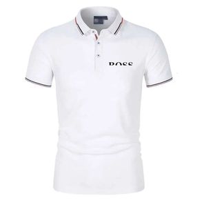 Designer Mens Polo Shirt Luxury Hugo Letter Casual Short Sleeved Boss Fashion Loose Collar Half Clothing T-Shirt Hög kvalitet4564