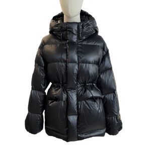 Coats Loehsao Brand Fashion Slim Women Down Jacket Sport Waist 90% White Duck Down Hooded Collar Black Short Coat Winter Warm Parkas