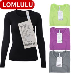 Lu Yoga Women Designer Yoga Long Rleeve Solidny kolor Nude Sport Kształt Talia Zasiłek Fitness Lose jogging sportowe zużycie jogi