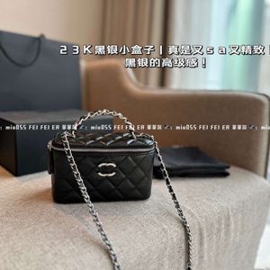 Designer channeles bags 23K Black Silver Diamond Small Handle Long Bag Diamond Chain Makeup Bag Single Shoulder Diagonal Straddle Handbag