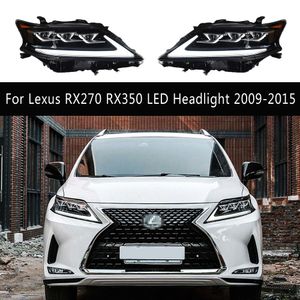 Biltillbehör Front Lamp Dayime Running Light for Lexus RX270 RX350 RX300 LED-strålkastare 09-15 Streamer Turn Signal High Beam-strålkastare