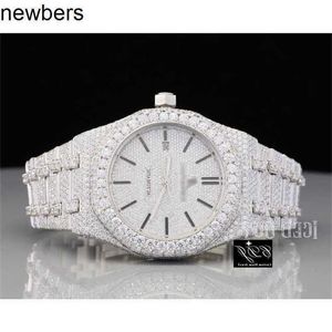 Luxury Men AP Diamond Diamonds Watch Pass Test Kwarc Ruch VVS Out Sapphire F7b5 Wysokiej jakości laboratorium hodowlane okrągłe diament