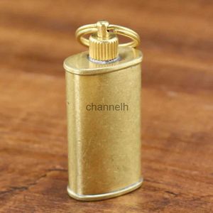 Lighters Kerosene Lighter Kettle Brass Oil Mini Pot Carry Portable Outdoor Travel Accessories 11ml YQ240222