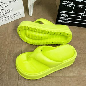 Summer Slipper EVA High Heel Thick Sole Herringbone Slippers for Womens Home Anti slip Flip Flops