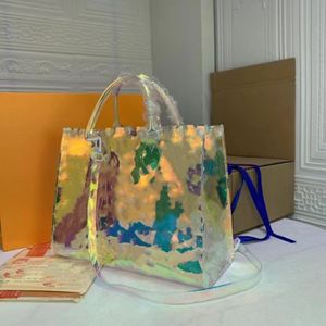 Designerväska Tote axelväskor handväska holografisk PVC transparenta handväskor handväska totes laser shopping kompositpåse clear2679