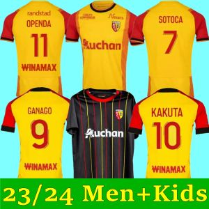 24 MAILLOT 23 RCレンズサッカージャージーキッドキットセントフットボールシャツデフットホームトレーニング2023 2024プレーヤーバージョンフォファナブクサ人種差別ゴールキーパー