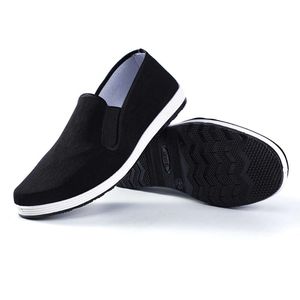 Mäns traditionella gamla Pekingskor, neutral kampsport Kung Fu Tai Chi Rubber Sole, svart