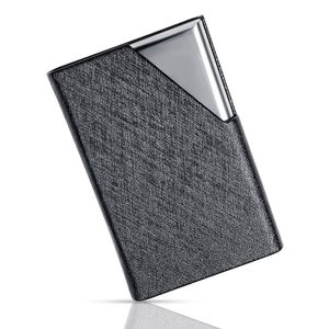 Business Card Files Wholesale Business Card Holders Stainless Steel And Pu Leather Credit Id Name Organize Case For Men Women-Black Dr Dh2Q3