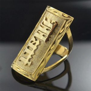 Pierścienie spersonalizowany regulowany imienny pierścionek z imieniem dla chłopaka prezenty biżuterii