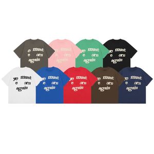 SS NOWOŚĆ T-shirt okrągła pianka Letter Drukowanie krótkiego rękawu T-shirty męskie i damskie bawełniane luźne cienkie wszechstronne koszulki z pół rękawów