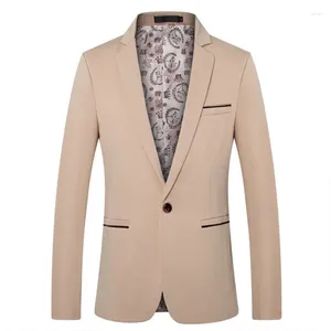 Ternos masculinos 2024 blazer casaco cáqui preto azul casual moda masculina roupas de marca casamento negócios formal fino ajuste homem terno jaqueta