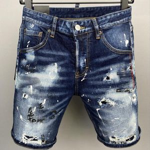 Mens shorts Jeans luxury designer Men Jean High quality flower printing Denim shortpants Slim Mens Denim street Hip hop