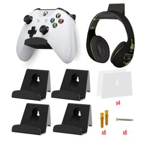 Stands 4 Pack Game Controller Holder Headset Hook Stand för PS5/PS4/Xbox One/Xbox Elite Series/8Bitdo/Switch Pro Controller Wall Mount